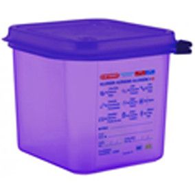 INSERTO HERMETICO C/TAPA ANTI-ALERGENO 1/6 2.6 L MORADO 17.6x16.2x15 CM ARAVEN