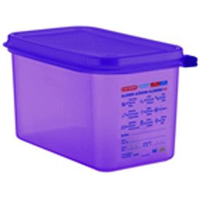 INSERTO HERMETICO C/TAPA ANTI-ALERGENO 1/4 4.3 L MORADO 26.5x16.2x15 CM ARAVEN