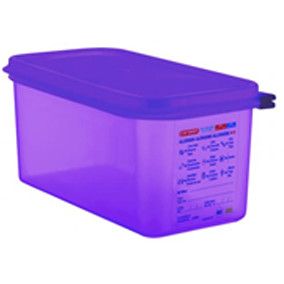 INSERTO HERMETICO C/TAPA ANTI-ALERGENO 1/3 6 L MORADO 32.5x17.6x15 CM ARAVEN