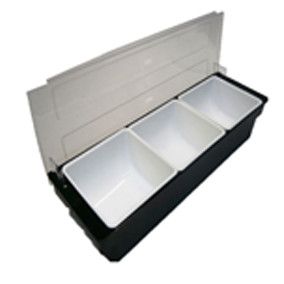 Condimentero PP Negro 3 Comparti 49 x 16 x 9.7 Travessa